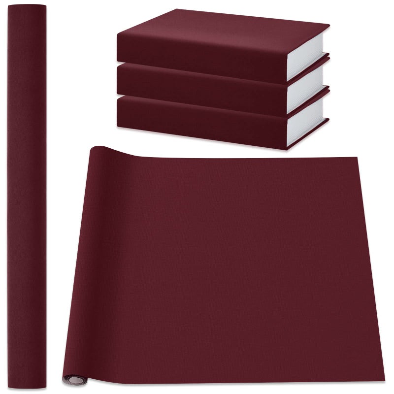 PerKoop Book Cloth for Book Binding 40 x 16 Inch Fabric Surface Paper Backed Bookcover Archival European Durable Strong Bookbinding Supplies Cover Books Album Scrapbooking (Dark Red,Suede Fabric) - Image 1