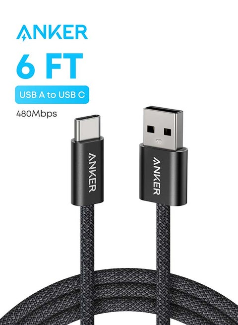 كابل زولو USB-A إلى USB-C، اتصال CarPlay سلس، كابل شحن سريع بطول 6 أقدام متين ومضفر، مظهر فاخر مع موصل نحيف، لجهاز iPhone 17/16، iPad Pro، والمزيد