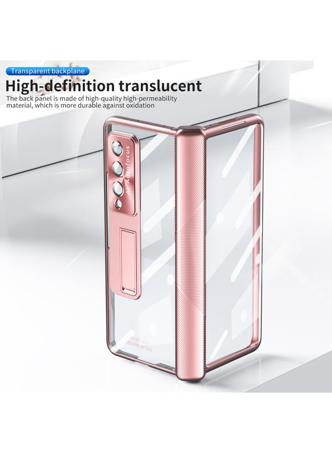 S-TOP Case For Samsung Galaxy Z Fold3 5G Magnetic Hinges Plating Phone Case with Holder - Image 2