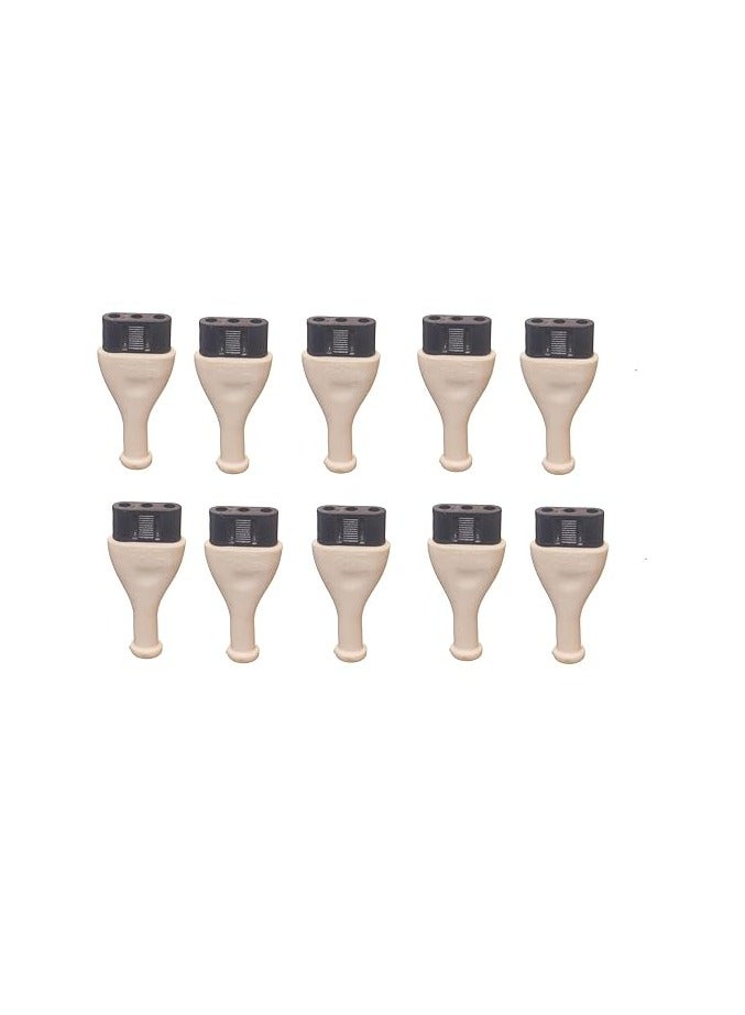 Female power plug, leather, 10 pieces