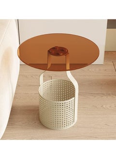 NKX Round Coffee Table with Tempered Glass Top and Storage Box  - Image 2