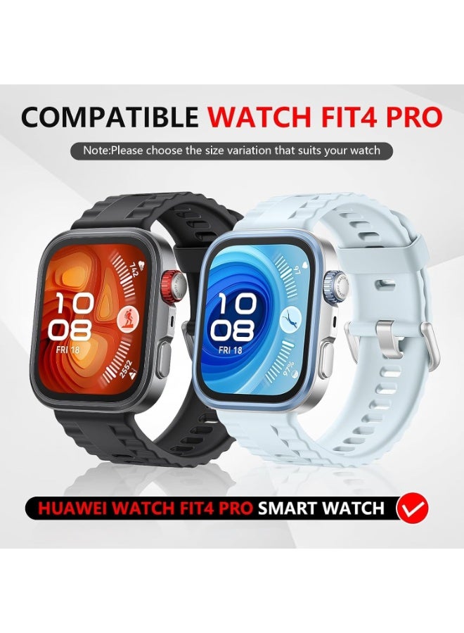 حافظة متوافقة مع ساعة هواوي واتش فيت 4 برو، حافظة صلبة رفيعة بتغطية كاملة مع واقي شاشة مدمج من الزجاج المقوى لساعة هواوي واتش فيت 4 برو (أخضر) - Image 5