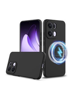 جنرال حافظة مغناطيسية متوافقة مع حافظة Oppo Reno 13 Pro 5G، حافظة رقيقة رفيعة للغاية من السيليكون السائل والمطاط الناعم المصنوع من السيليكون السائل TPU مع حزام للمعصم، حافظة مقاومة للصدمات والسقوط  - Image 1