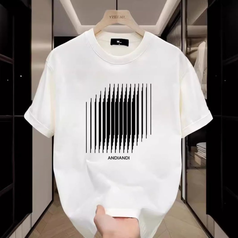 2024 American Style Handsome Heavy Short-Sleeved T-Shirt Teenage Men'S Summer Instagram Popular Street All-Match Round Neck Top - Image 4