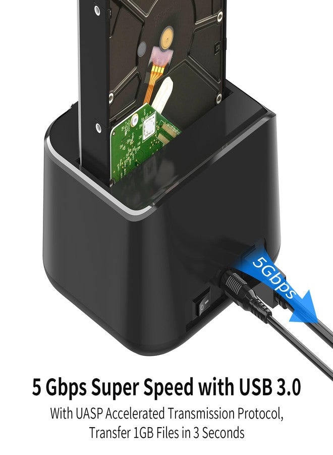 GODO Single Hard Drive Docking Station USB 3.0 to SATA III for 2.5/3.5 inch HDD SSD, External Hard Drive Dock with UASP (5 Gbps),Support Offline Clone and Max - Image 4