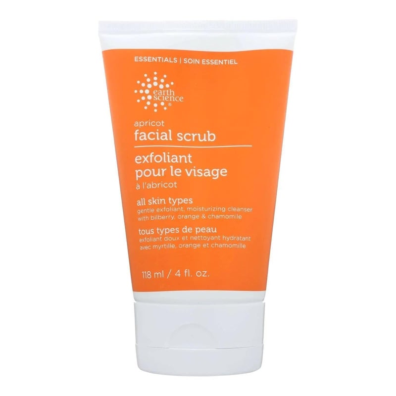 EARTH SCIENCE  Apricot Gentle Exfoliating Facial Scrub for All Skin Types 4 oz