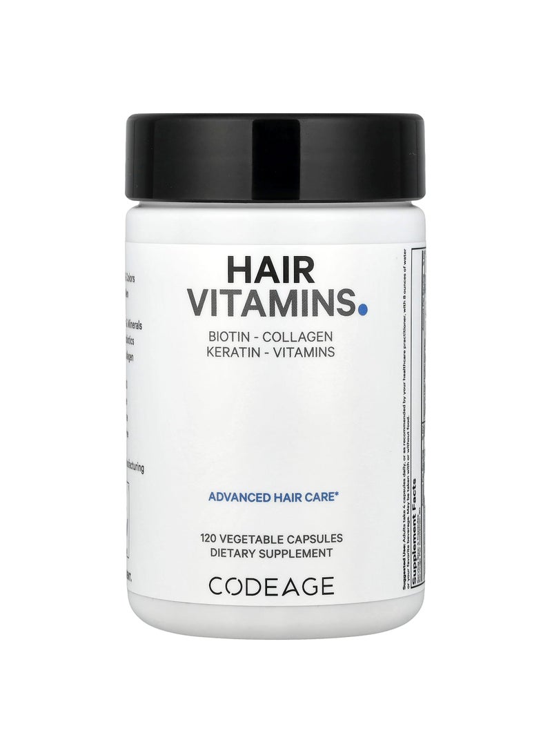 Codeage Hair Vitamins, 120 Vegetable Capsules