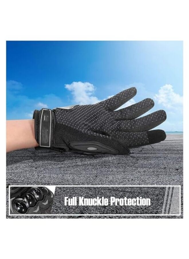 Motorcycle Gloves for Men and Women, Full Finger Touchscreen Motorbike Gloves for Riding, Road Racing, Cycling, Climbing, Motocross - Black L (Size : X-Large) - Image 4