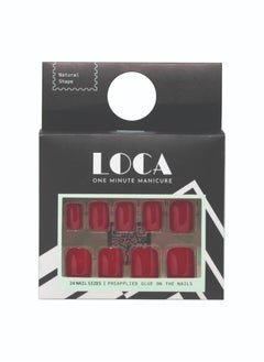 loca Loca press on nails red natural shape  - Image 1