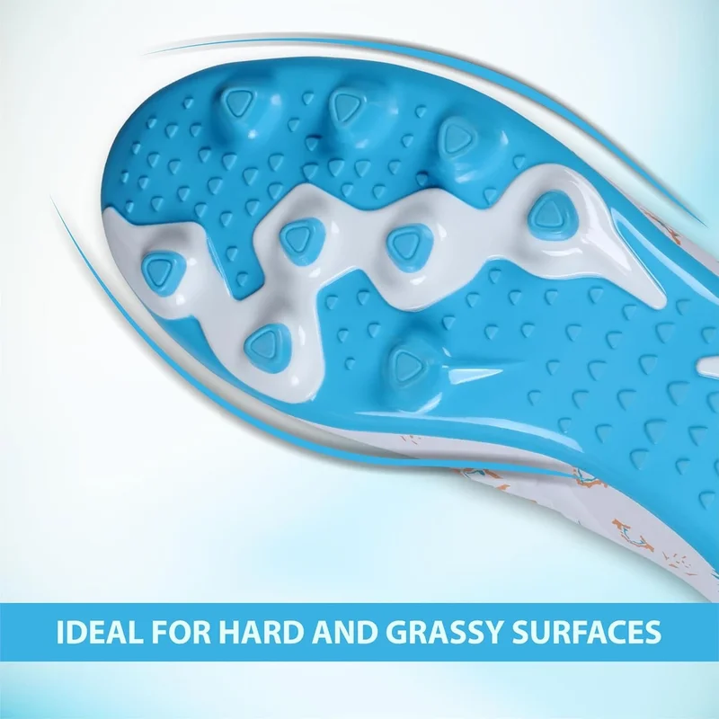 Nivia  Spear 2.0 White/Sky Blue Football Shoes for Men | Best Price UAE