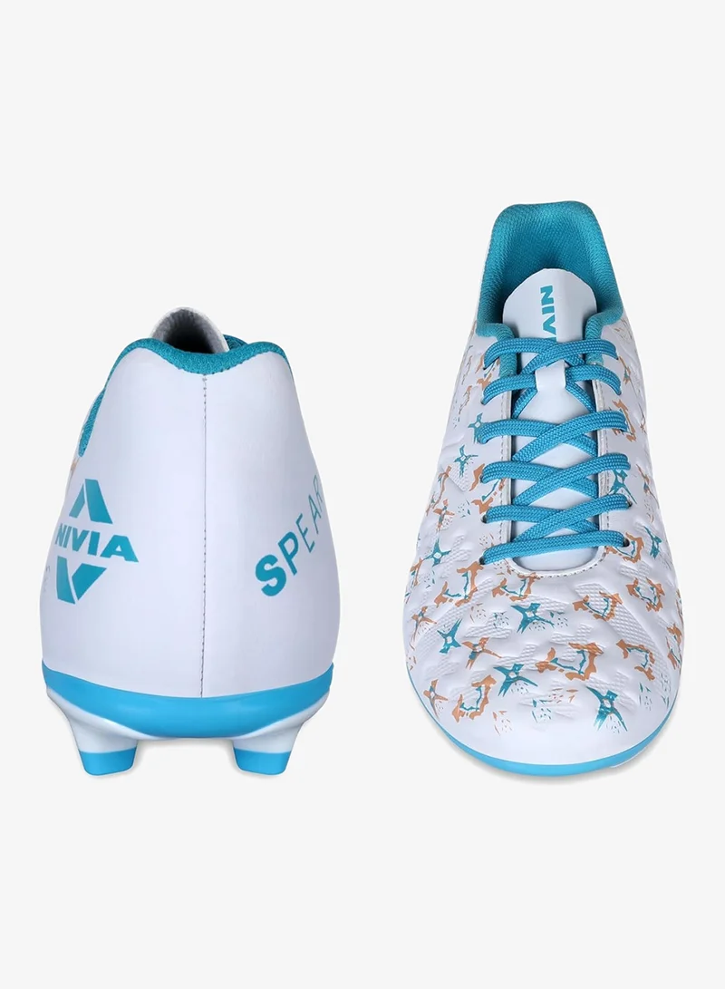 Nivia  Spear 2.0 White/Sky Blue Football Shoes for Men | Best Price UAE