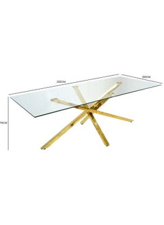 VANITY LIVING VANITY LIVING Large Dining Table Set 8 seater with Chairs, Tempered Glass Top Dinner Breakfast Table + 8 Chairs with Stainless Steel Legs for Kitchen & Dining Room  - Image 2