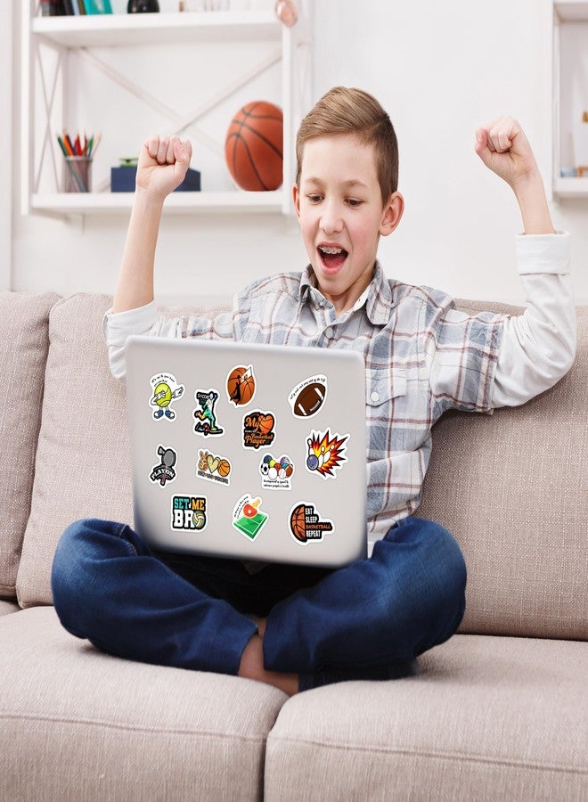 Robmoda 60 Pcs Cool Ball Mixed Sports Stickers for Water Bottles, Waterproof Vinyl Soccer Basketball Volleyball Badminton Laptop Decals, Kids Teens Adults Skateboard Helmets Luggage Decor - Image 4