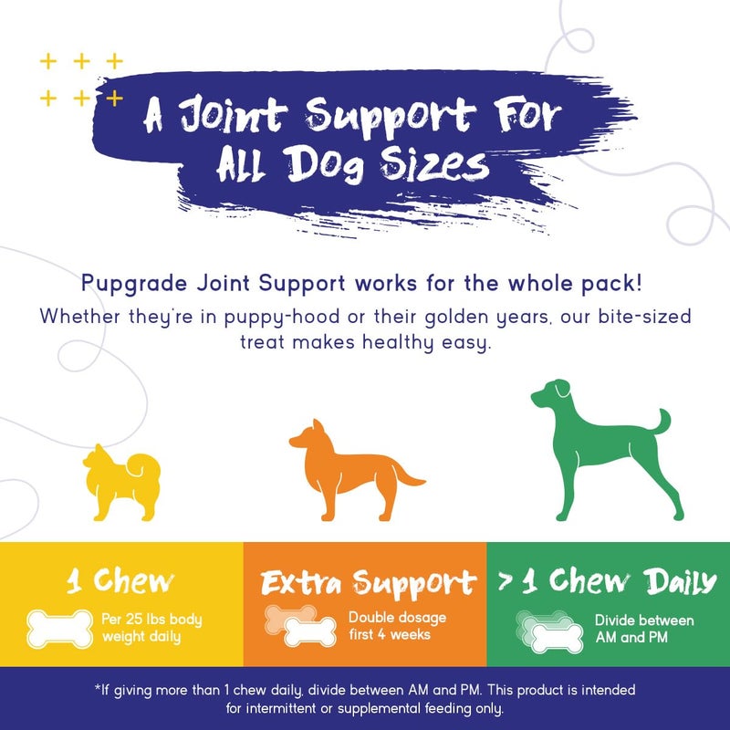 PupGrade Joint Support Supplement for Dogs - Natural Glucosamine Chondroitin with MSM - Hip & Joint Pain Relief - Recommended for Hip Dysplasia, Arthritis & Joint Disease - USA Tested - 60 Chews - Image 5