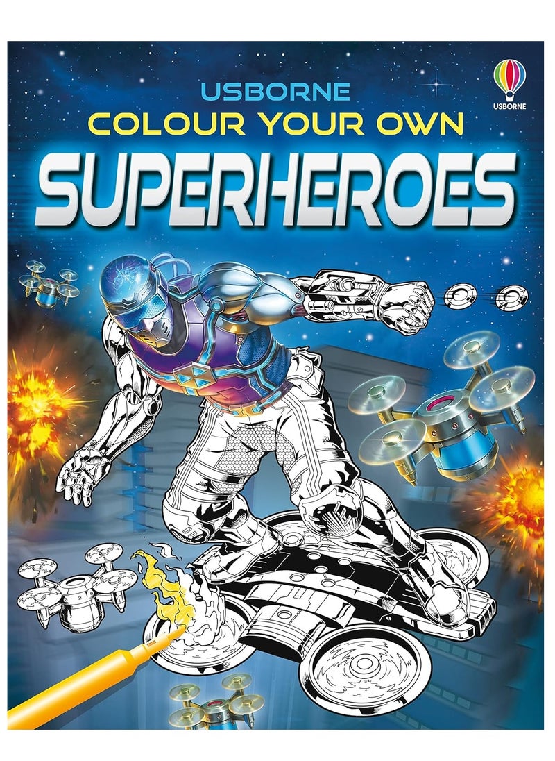 Usborne - Usborne Color Your Own Superheroes - Image 1