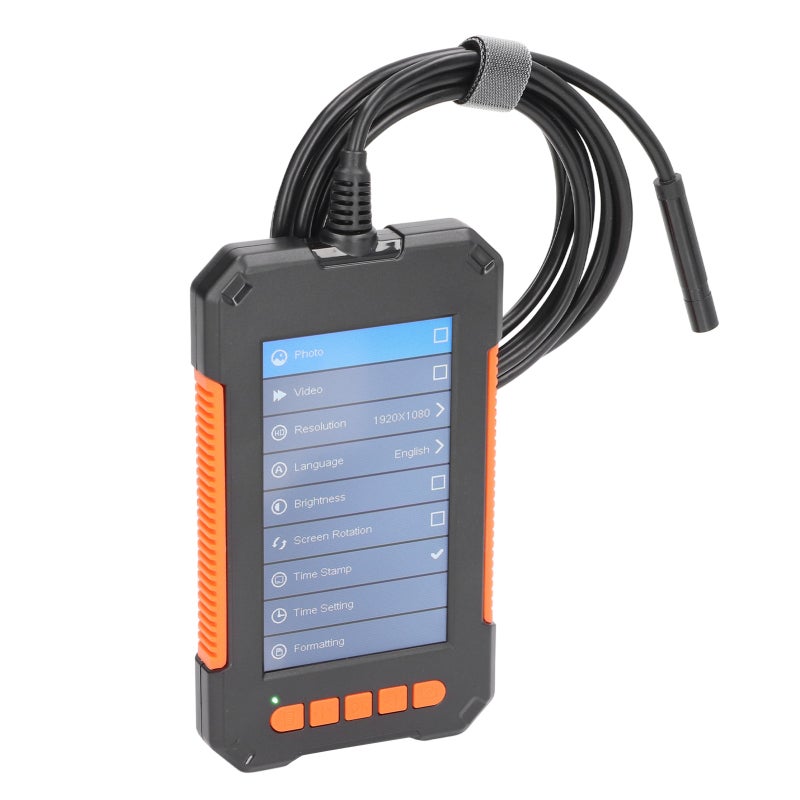 Industrial Endoscope 8mm Lens 1080P IPS Screen - IP67 Waterproof Borescope with 8 LED Lights for Automobile Testing - Image 4