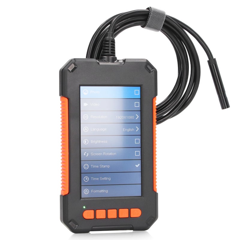 Industrial Endoscope 8mm Lens 1080P IPS Screen - IP67 Waterproof Borescope with 8 LED Lights for Automobile Testing - Image 2