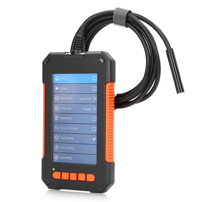 Industrial Endoscope 8mm Lens 1080P IPS Screen - IP67 Waterproof Borescope with 8 LED Lights for Automobile Testing - Image 3