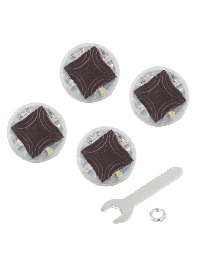 Loquat 4-Piece Tire Wheel LED Light Set With Wrench And Nut