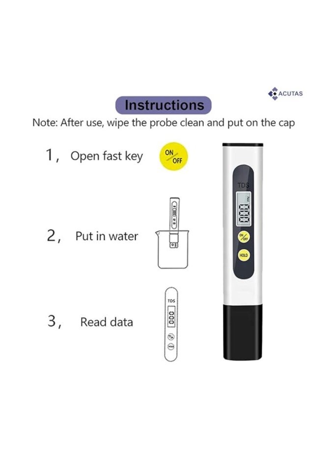 Generic TDS Meter Digital Water Tester 0-9990ppm Drinking Water Quality Analyzer Monitor Filter Portable Digital LCD TDS-M2 Meter Pen  - Image 3