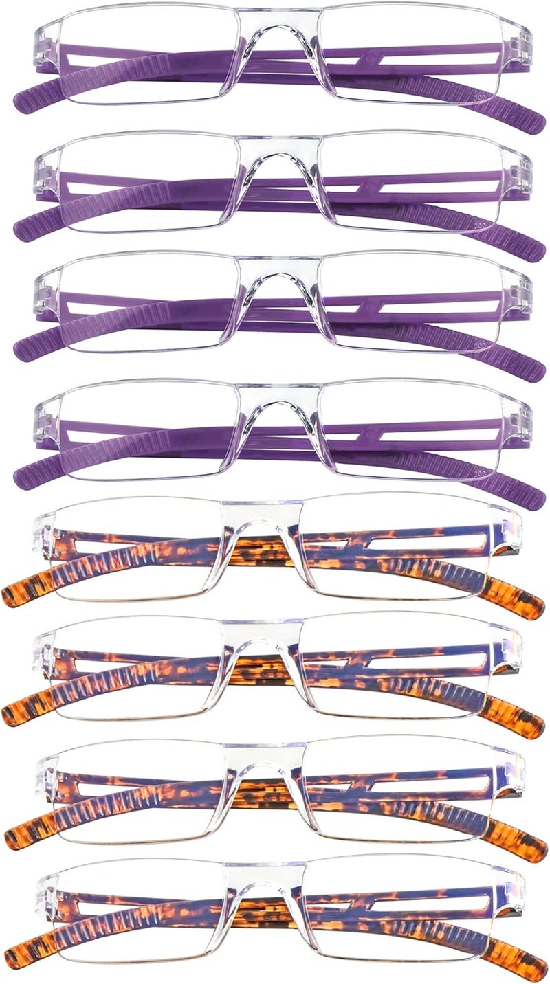 VisionGlobal 5/8 Pairs Reading Glasses, Computer Reading Glasses for Women and Men, Fashion Square Eyewear Frame - Image 1