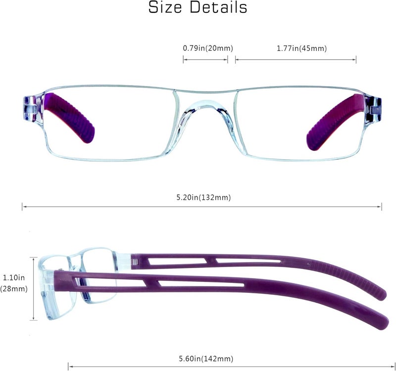 VisionGlobal 5/8 Pairs Reading Glasses, Computer Reading Glasses for Women and Men, Fashion Square Eyewear Frame - Image 3