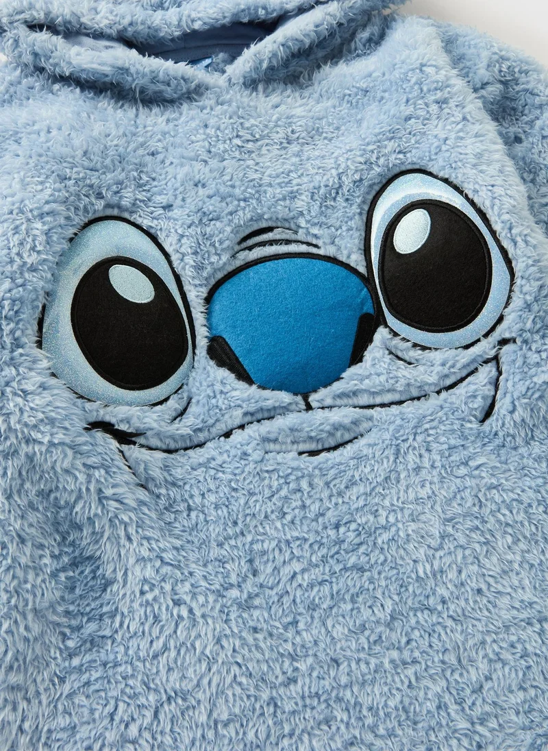 Matalan Disney Kids Blue Stitch Borg Snuggle Hoodie
