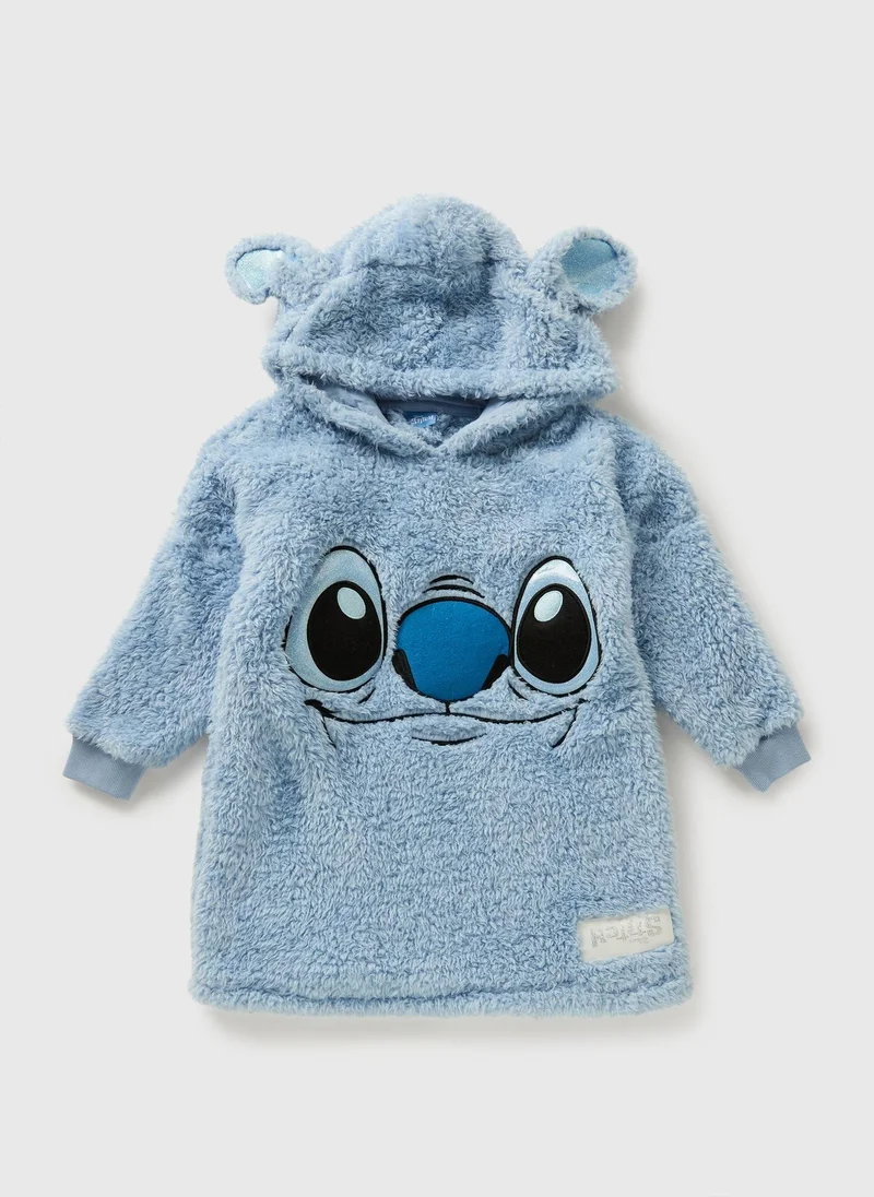 Matalan Disney Kids Blue Stitch Borg Snuggle Hoodie