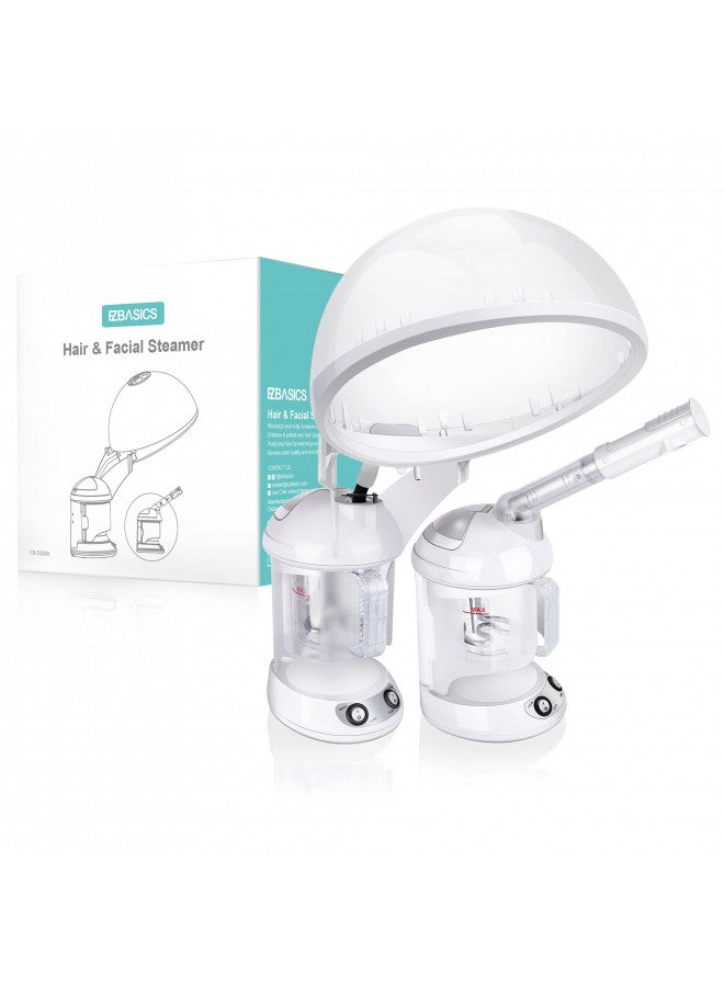 EZBASICS Hair Steamer EZBASICS 2 in 1 Ion Facial Steamer with Extendable Arm Table Top Hair Humidifier Hot Mist Moisturizing Facial Atomizer Spa Face Steamer Design for Personal Care Use At Home or Salon - Image 1