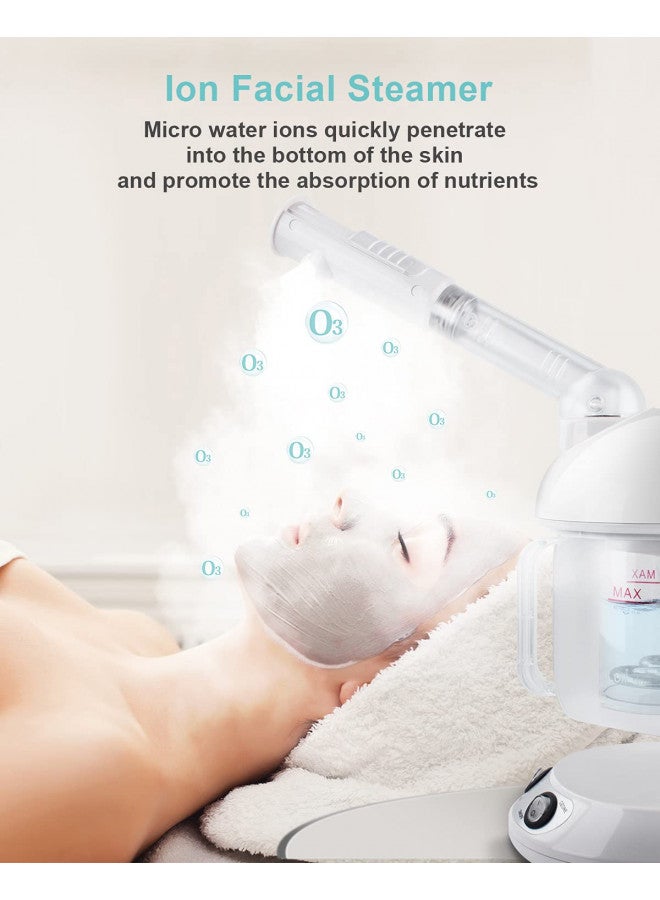 EZBASICS Hair Steamer EZBASICS 2 in 1 Ion Facial Steamer with Extendable Arm Table Top Hair Humidifier Hot Mist Moisturizing Facial Atomizer Spa Face Steamer Design for Personal Care Use At Home or Salon - Image 4