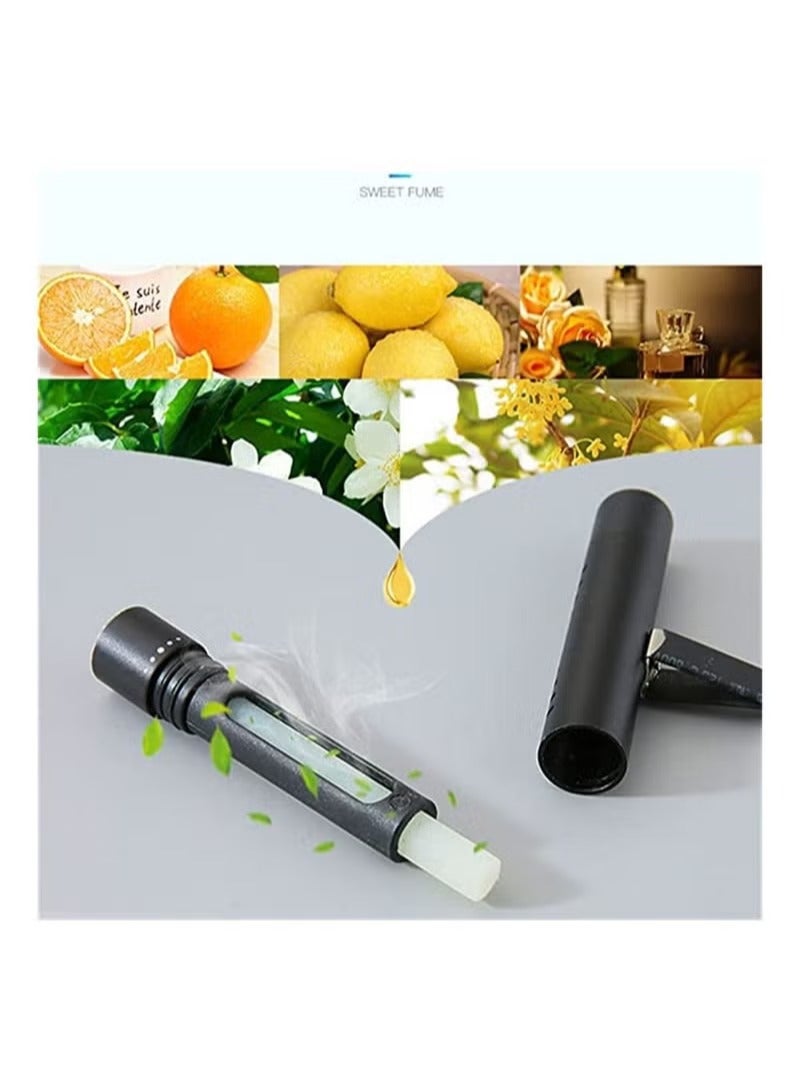 1 PCS Car Air Freshener Vent Clip, 8 Perfume Scents Refill Sticks Car Perfume Clip, Cylindrical Aromatherapy Essential Oil Vent Clip for Car, Office, Bathroom, Pet Houses - Image 4