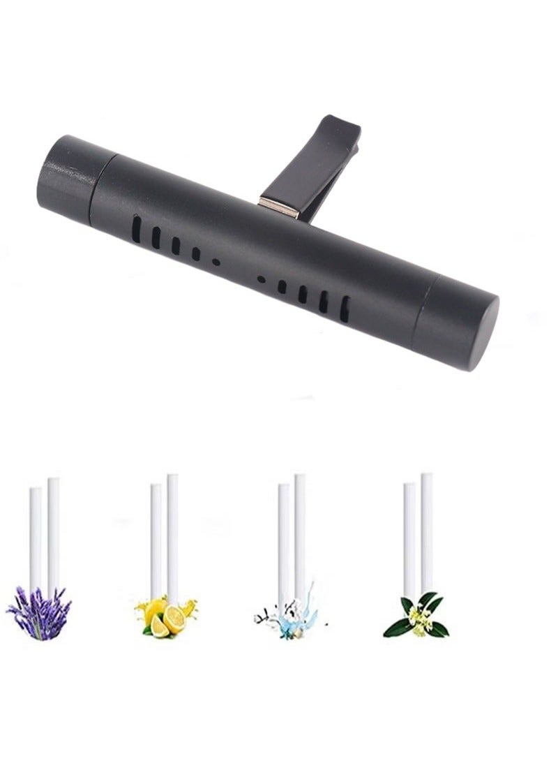 1 PCS Car Air Freshener Vent Clip, 8 Perfume Scents Refill Sticks Car Perfume Clip, Cylindrical Aromatherapy Essential Oil Vent Clip for Car, Office, Bathroom, Pet Houses - Image 1