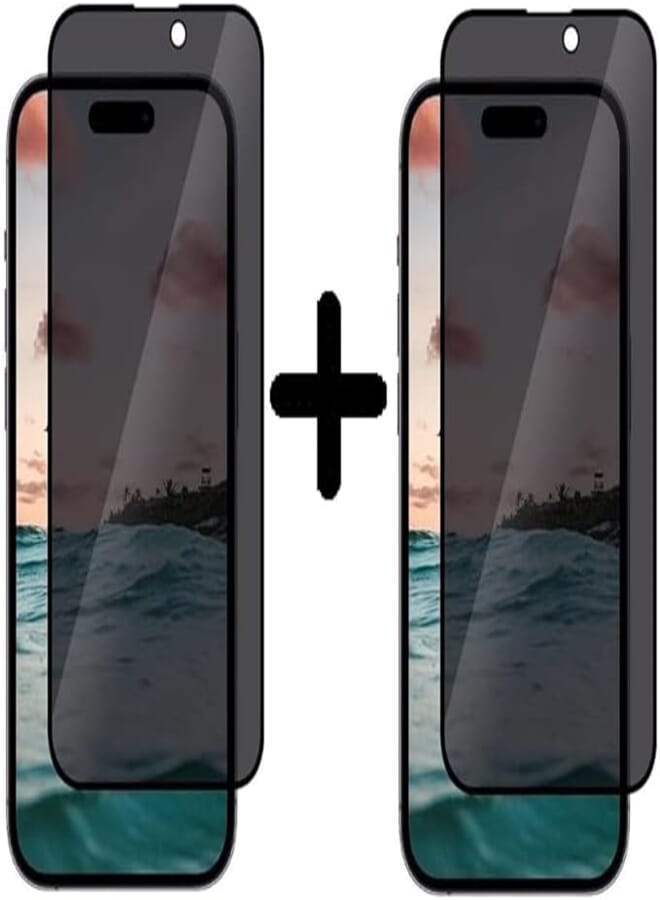 2 Pack Privacy Screen Protector for iPhone 15 6.1, Anti-Spy Special Tempered Glass Film, Anti-Scratch, Touch Sensitive, Bubble Free, Easy Installation 