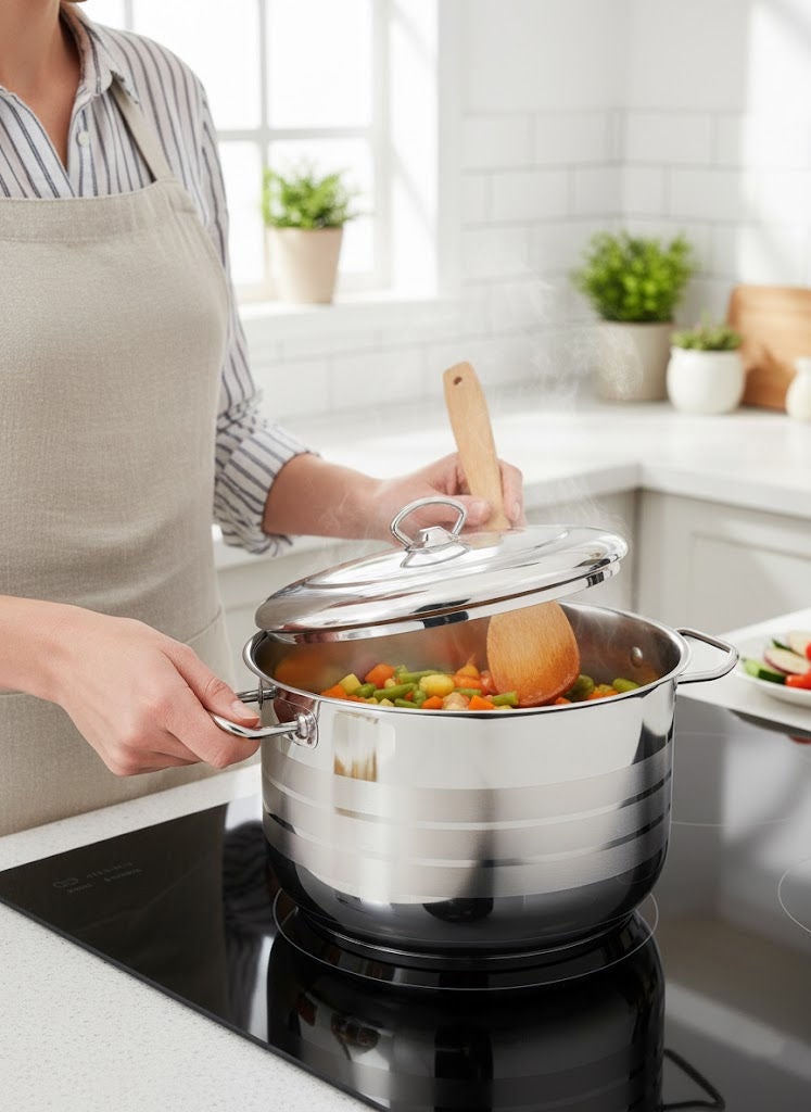 Gastro Stainless Steel Cooking Pot With Lid 18/10 Silver 36cm - Image 2