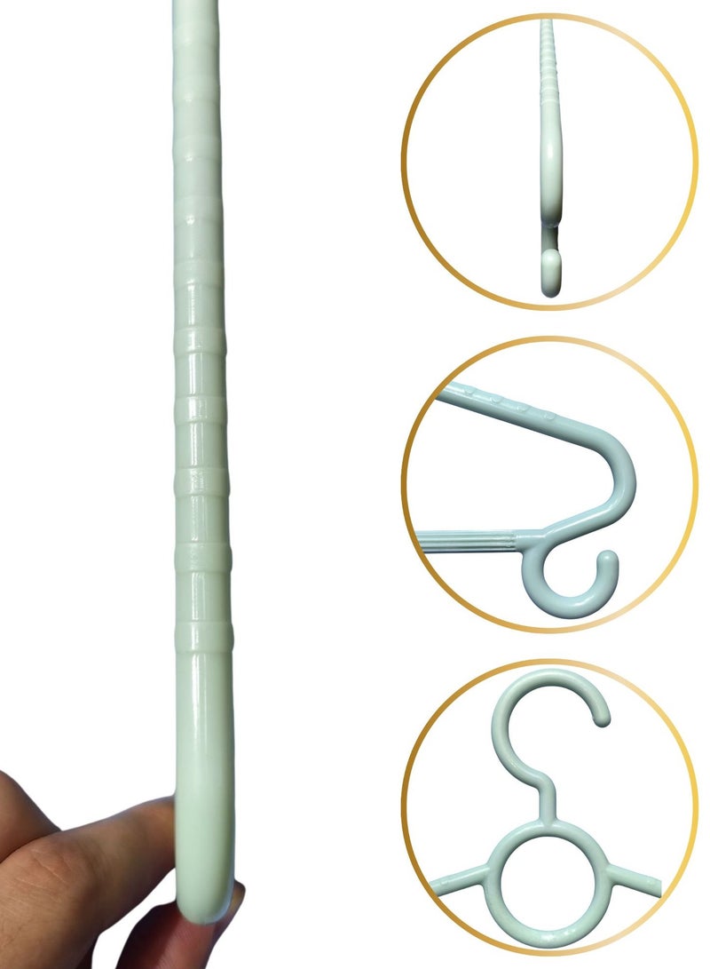 ORTUK 12pcs Heavy Duty Plastic Hangers, Thick Strong Clothes Hangers, Space Saving Coat Hangers with Non Slip Bottom Hooks, Clothing Hangers for Closet, Jackets, Suits, Blazers, Shirts, Pants, Uniform 41cm - Image 3