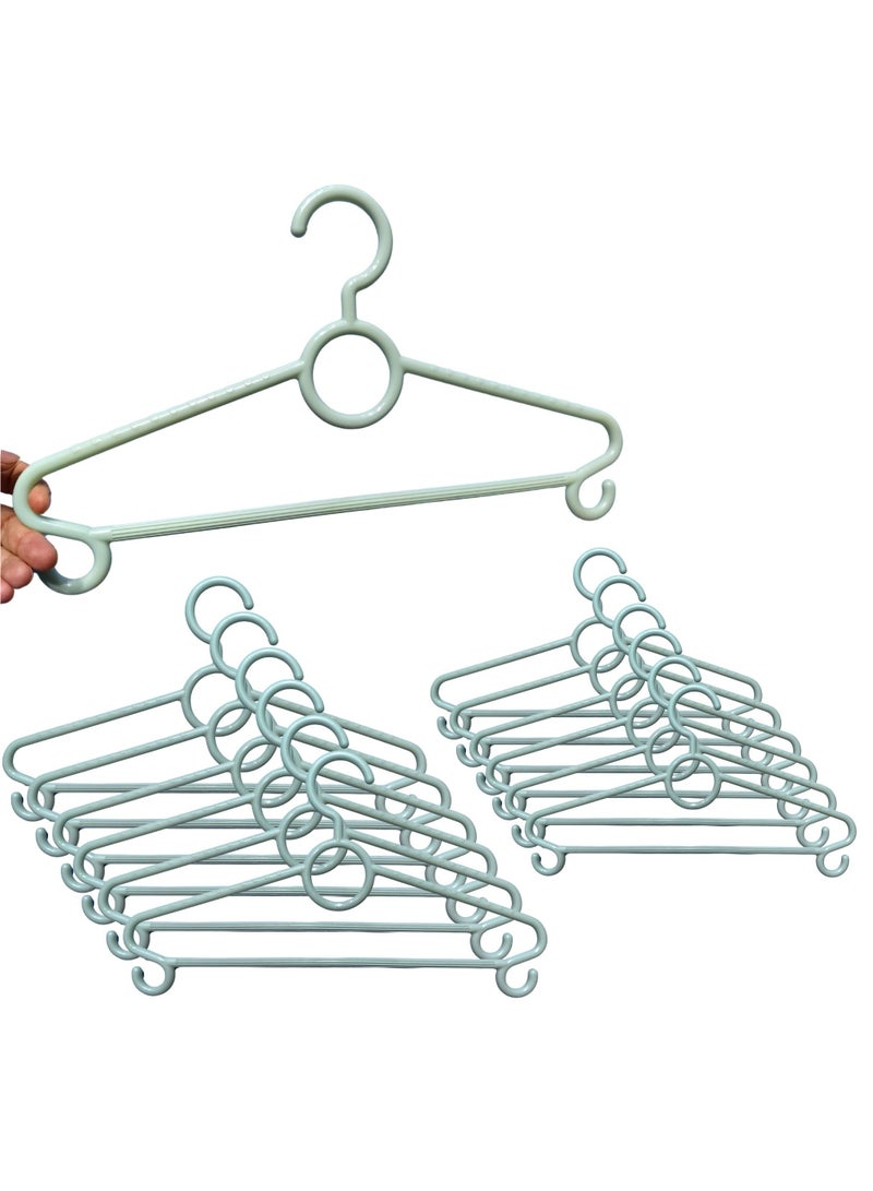 ORTUK 12pcs Heavy Duty Plastic Hangers, Thick Strong Clothes Hangers, Space Saving Coat Hangers with Non Slip Bottom Hooks, Clothing Hangers for Closet, Jackets, Suits, Blazers, Shirts, Pants, Uniform 41cm - Image 1