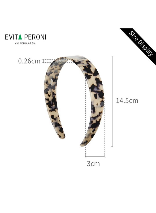 EVITA PERONI Wide Headbands For Women With Teeth Acetate Resin Hair Bands For Women'S Hair No Headache Headband No Slip Hairbands-Amber - Image 5