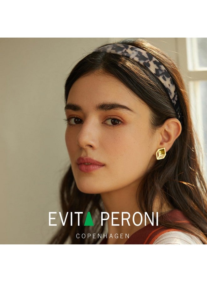 EVITA PERONI Wide Headbands For Women With Teeth Acetate Resin Hair Bands For Women'S Hair No Headache Headband No Slip Hairbands-Amber - Image 3