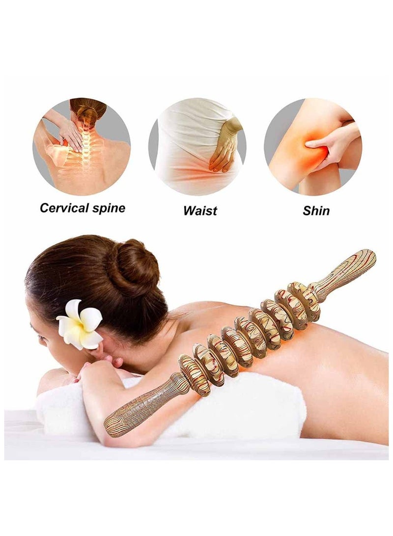 Wood Therapy Roller Massage Tools, Lymphatic Drainage Massager, Wooden Massage & Muscle Roller Stick, Handheld Cellulite Trigger Point Manual Muscle Release Roller Massager - Image 2