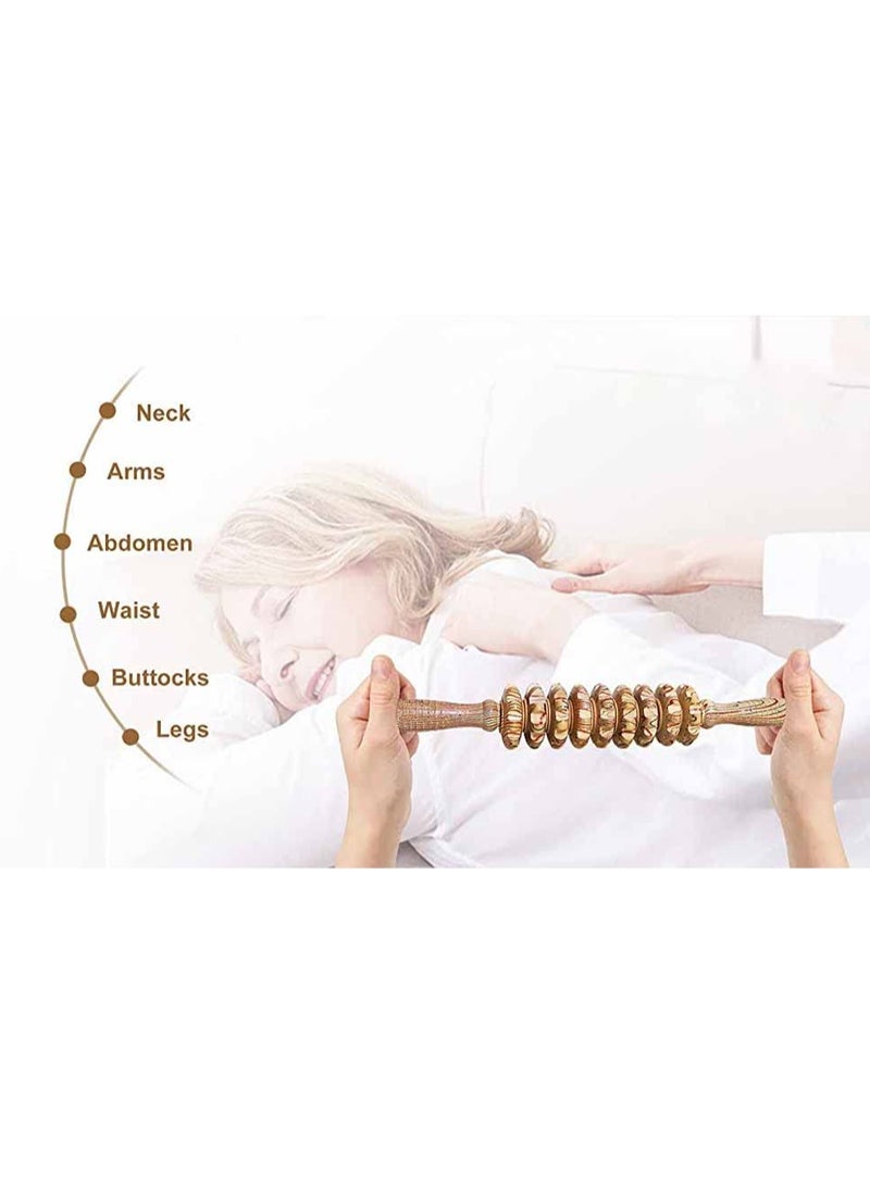 Wood Therapy Roller Massage Tools, Lymphatic Drainage Massager, Wooden Massage & Muscle Roller Stick, Handheld Cellulite Trigger Point Manual Muscle Release Roller Massager - Image 5