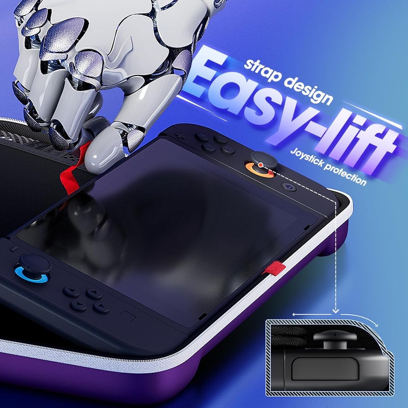 بروكاس حقيبة حمل لجهاز Nintendo Switch 2 (2025) مع 24 فتحة لبطاقات الألعاب، حقيبة تخزين سفر محمولة صلبة وجيب حماية لجهاز Nintendo Switch 2 وملحقاته - أرجواني - Image 4