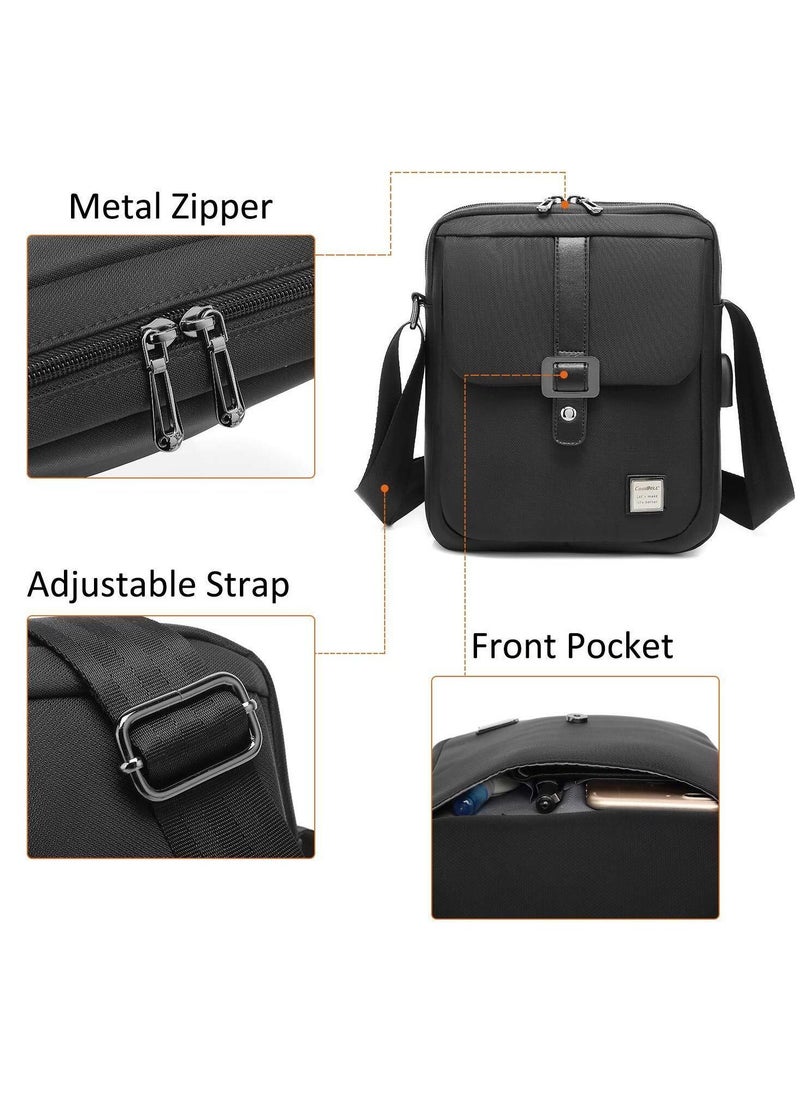 Unisex Tablet Shoulder Bag for Travel/School/Work - Black