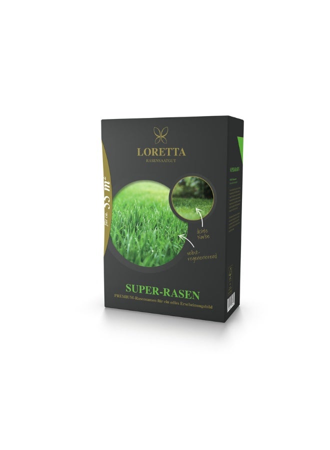 Loretta Super Lawn MSV Grass Seeds 1.1kg | Premium German Lawn Seed Mix for Dense Green Turf | Fast Germination & Heat Resistant - Image 1