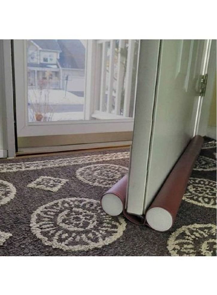 DETREND حارس الباب 39 بوصة غطاء حارس مسودة تحت الباب لإيقاف الضوء والغبار وهروب الهواء البارد مثبت على الأرض (بني) مثبت على الأرض (بني) - Image 1