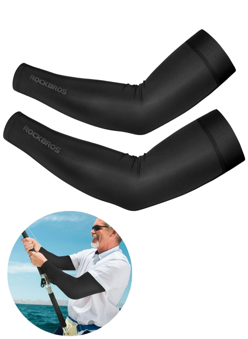 روكبروز أكمام حماية من الشمس UPF50+  أكمام تبريد للأرجل للرجال والنساء، أغطية ذراع للدراجات الهوائية والجولف والرياضات الصحراوية والقيادة وصيد السمك (أسود) - Image 1