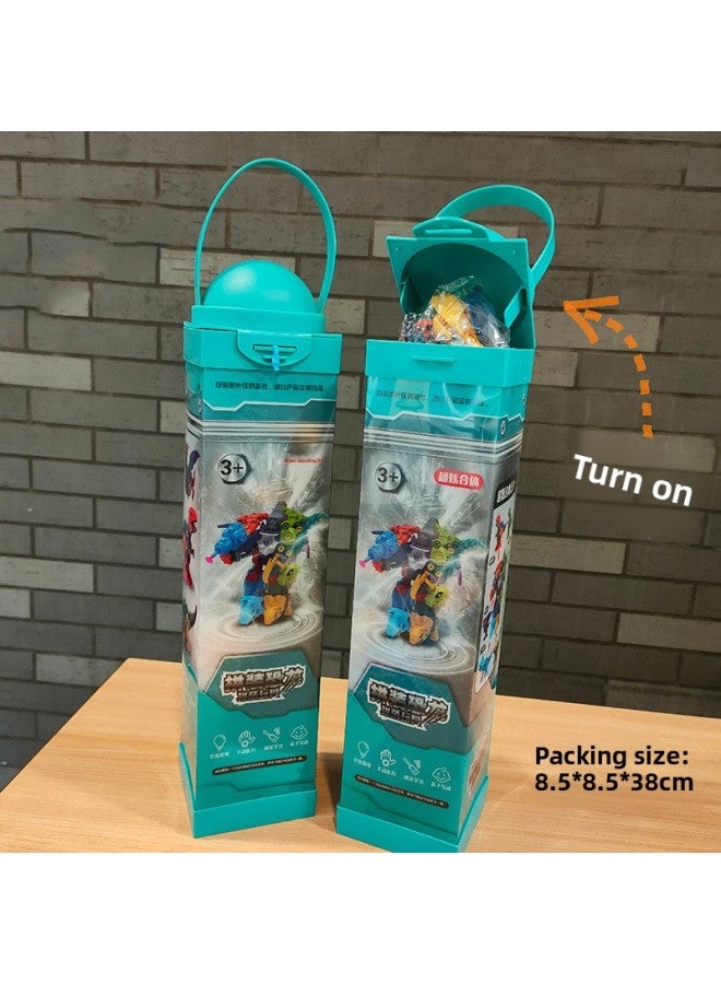Detachable Dinosaur Toy 5-in-1 Deformation Belt Transmitter Diy Children Assembled Toy Tyrannosaurus Rex 4-7 Years Old Wholesale-Color:5 Pack-English Packaging  - Image 3