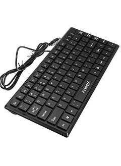 Forev FOREV FV-65S Keyboard Mini Silent Office Comfort keyboard USB Wired – 83 Slim chocolate keycap – Arabic / English | Black  - Image 1