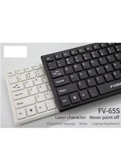 Forev FOREV FV-65S Keyboard Mini Silent Office Comfort keyboard USB Wired – 83 Slim chocolate keycap – Arabic / English | Black  - Image 4