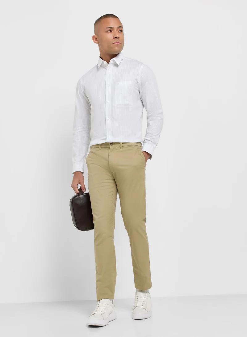 CALVIN KLEIN Poplin Stripe Long Sleeve Shirt
