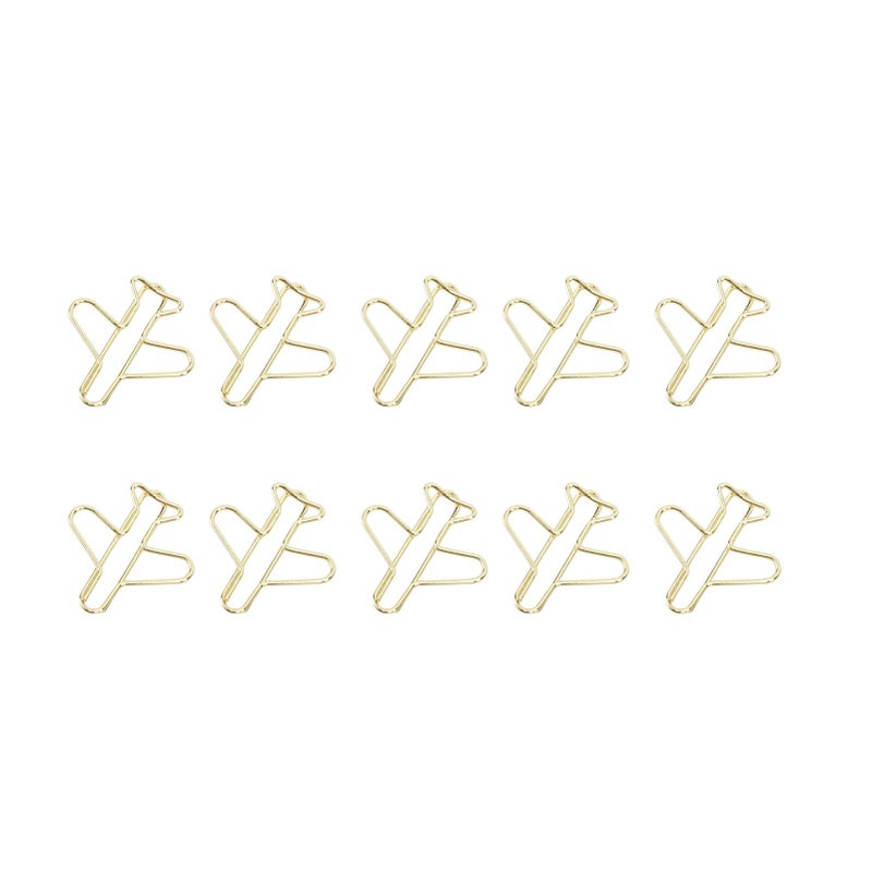 Rose Gold Airplane Shaped Paper Clips 100pcs Lightweight Metal Multi Purpose Bookmark for School Office - Image 4